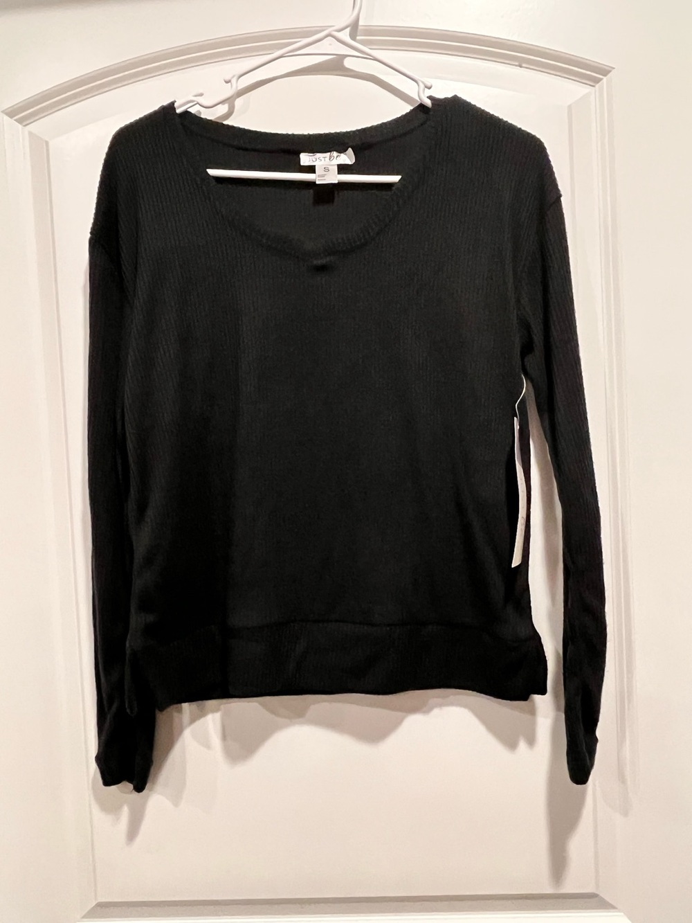 Just Be Black Ribbed Crewneck Sweater